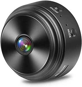 دوربین کوچک وای فای 4K، دوربین مخفی امنیتی خانگی P2P وای فای، دوربین مداربسته بی سیم دید در شب، برنامه تلفن مانیتور از راه دور HDWIFICAM PRO، مشکی