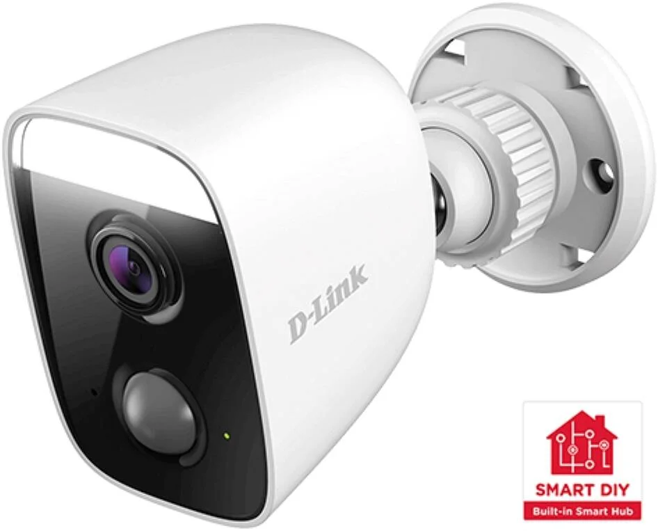 دوربین نورافکن دار وای فای Full HD بیرونی دی-لینک مدل mydlink با هاب هوشمند خانگی داخلی، زاویه دید عریض 150 درجه، مقاوم در برابر شرایط آب و هوایی IP65، تشخیص حرکت پیشرفته، سفید | DCS-8630LH