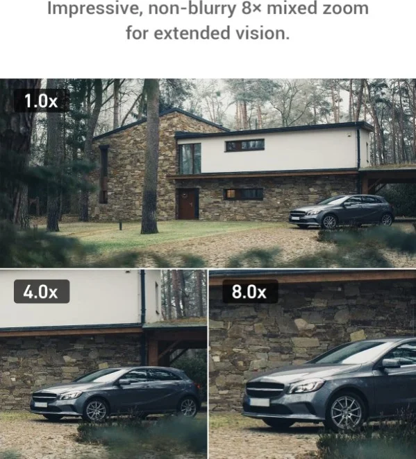 دوربین مداربسته وای فای چرخشی دو لنز فضای باز Ezviz C8PF، پوشش پانورامای 360 درجه، دید در شب 30 متری، طراحی مقاوم در برابر آب و هوا، پشتیبانی از کارت MicroSD (تا 512 گیگابایت)، سفید | CS-C8P