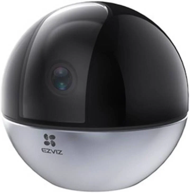دوربین هوشمند خانگی EZVIZ E6 3K - نمای پانوراما، دید در شب IR، تشخیص انسان و حیوان خانگی با هوش مصنوعی، ردیابی با زوم خودکار، تماس دو طرفه، شاتر حریم خصوصی | E6 3K