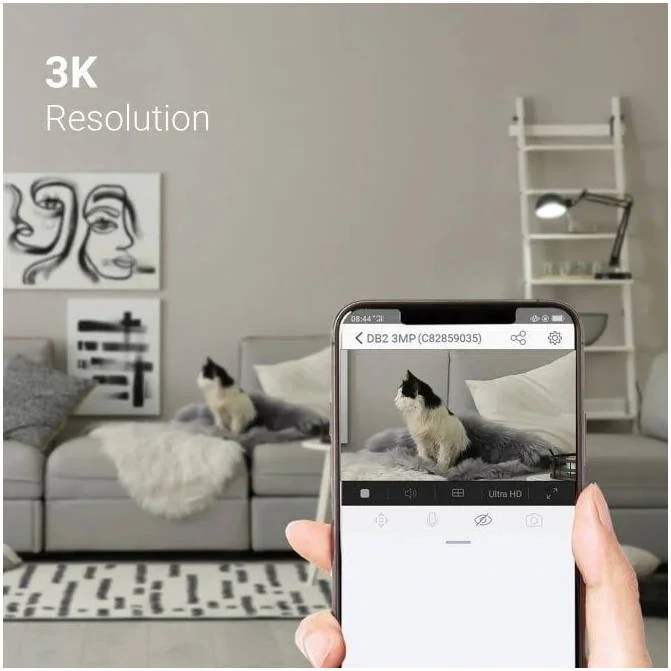 دوربین هوشمند خانگی EZVIZ E6 3K، رزولوشن 3K، پشتیبانی از وای فای دو بانده 2.4 / 5 گیگاهرتز، دید در شب IR (تا 10 متر)، ردیابی با زوم خودکار، شاتر حریم خصوصی، True-WDR، مشکی | CS-E6-A0-8C5WF