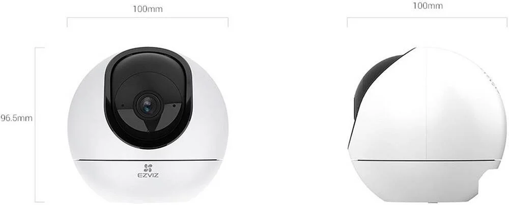 دوربین هوشمند خانگی وای‌فای EZVIZ H6 5MP 3K، دوربین IP داخلی با قابلیت چرخش 360 درجه، تشخیص و کنترل با حرکت دست، ارتباط صوتی دو طرفه، ردیابی با زوم خودکار، دید در شب (10 متر)، سفید | CS-H6-V100-1J5WF