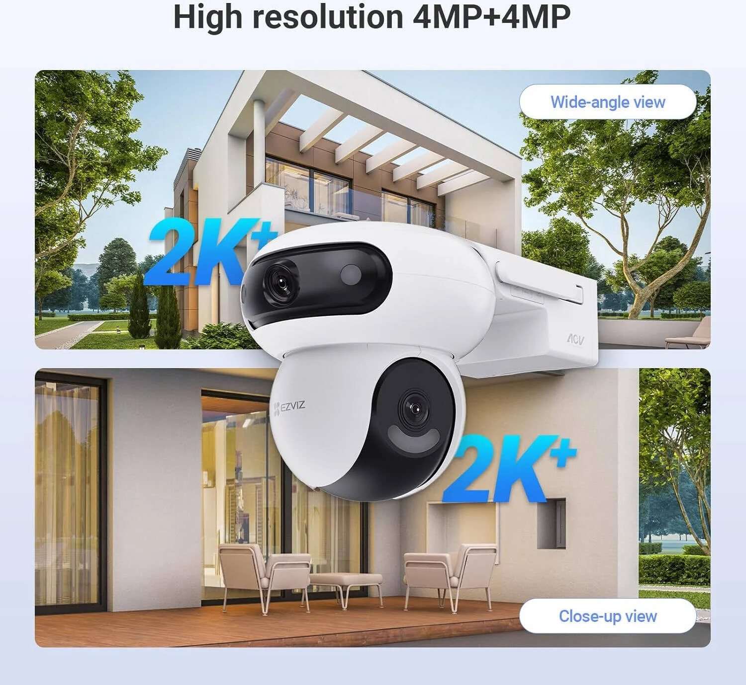 کیت دوتایی Ezviz HB90، لنزهای دوتایی 2K+ و 2K+، حالت ویدیویی همیشه روشن 2.0، نمای پانورامای 360 درجه، مکالمه دو طرفه، مقاوم در برابر آب و هوا، باتری 10400mAh، پنل خورشیدی 8W، سفید | CS-HB90/SP-R100(4MP+4MP) کیت دوتایی Ezviz HB90، لنزهای دوتایی 2K+ و 2K+، حالت ویدیویی همیشه روشن 2.0، نمای پانورامای 360 درجه، مکالمه دو طرفه، مقاوم در برابر آب و هوا، باتری 10400mAh، پنل خورشیدی 8W، سفید | CS-HB90/SP-R100(4MP+4MP)