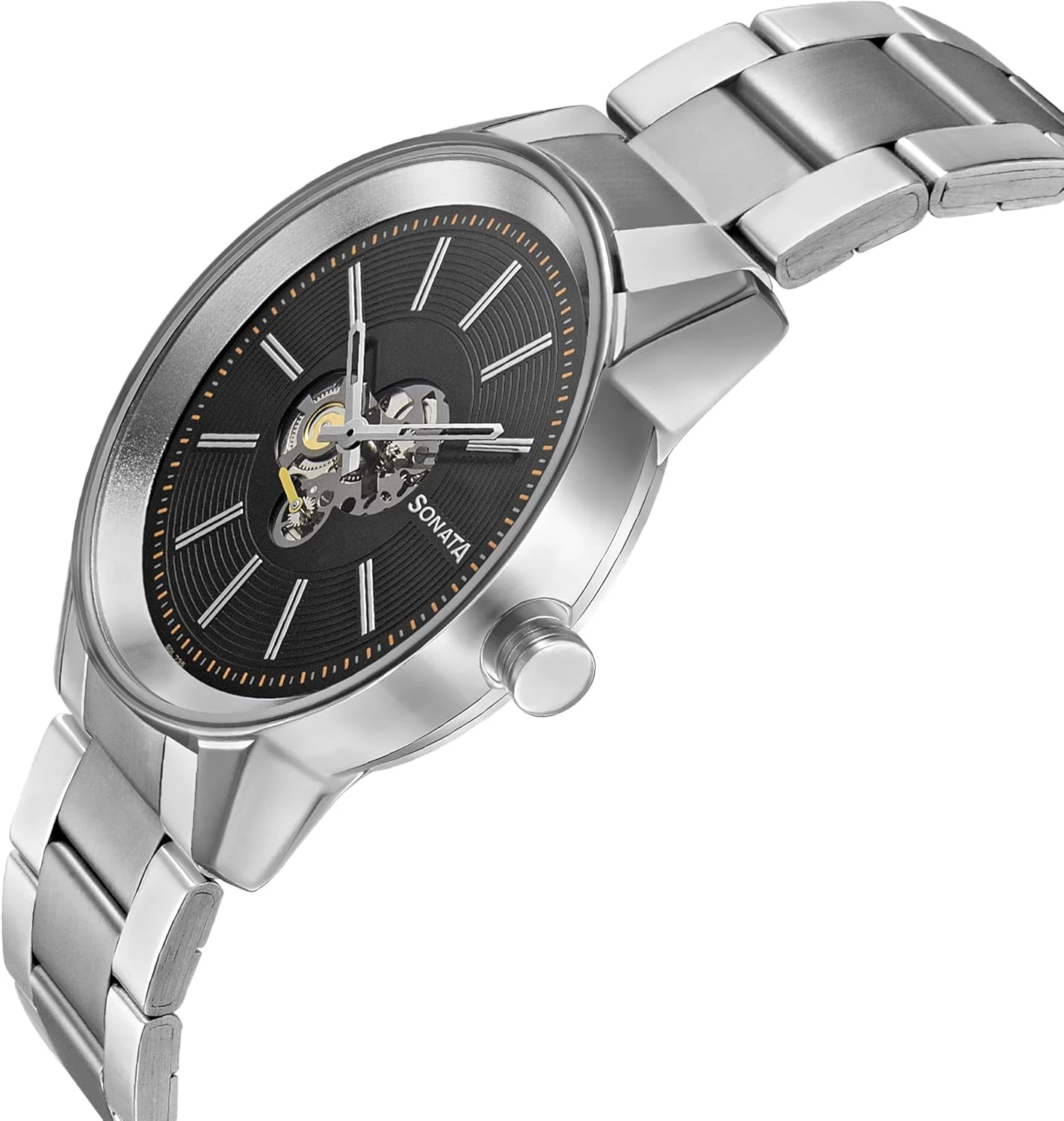 ساعت مچی عقربه ای مردانه سوناتا با صفحه مشکی - NR7133SM01