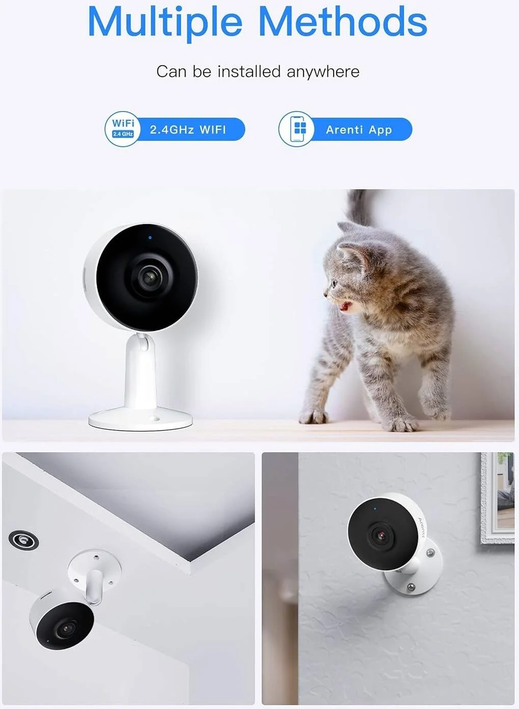 دوربین امنیتی داخلی منزل آرنتی IN1 1080P Full HD، وای فای 2.4G، دید در شب، صدای دو طرفه، تشخیص حرکت و صدا - سازگار با الکسا و دستیار گوگل دوربین امنیتی داخلی منزل آرنتی IN1 1080P Full HD، وای فای 2.4G، دید در شب، صدای دو طرفه، تشخیص حرکت و صدا - سازگار با الکسا و دستیار گوگل