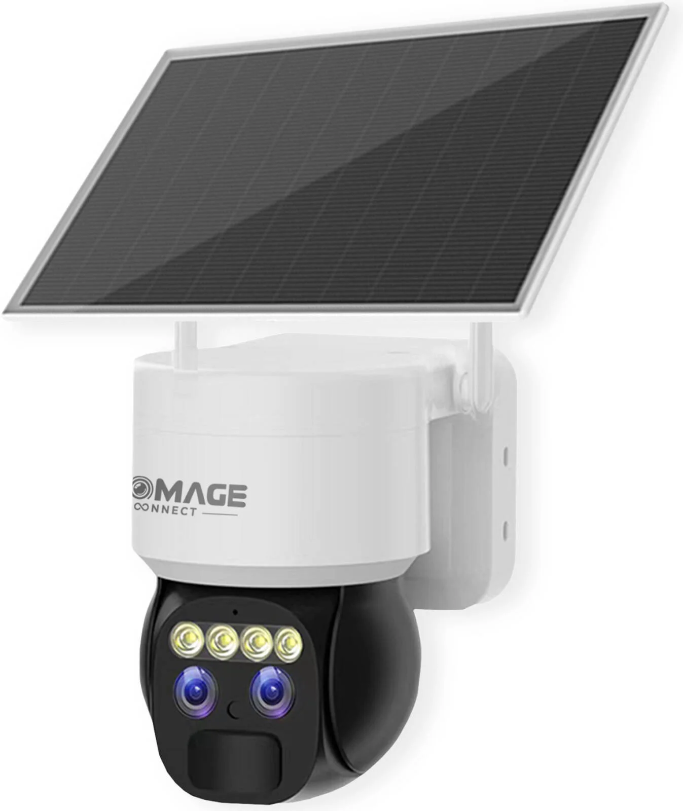 دوربین مداربسته چرخشی 6 مگاپیکسلی 3K مدل Promage Connect PC-S522، زوم 10 برابر، اتصال 4G، دید در شب رنگی تا 15 متر، استاندارد IP65 مناسب فضای باز، باتری 12000 میلی آمپر، کارت TF و فضای ذخیره سازی ابری، سفید | PC-S522 4G