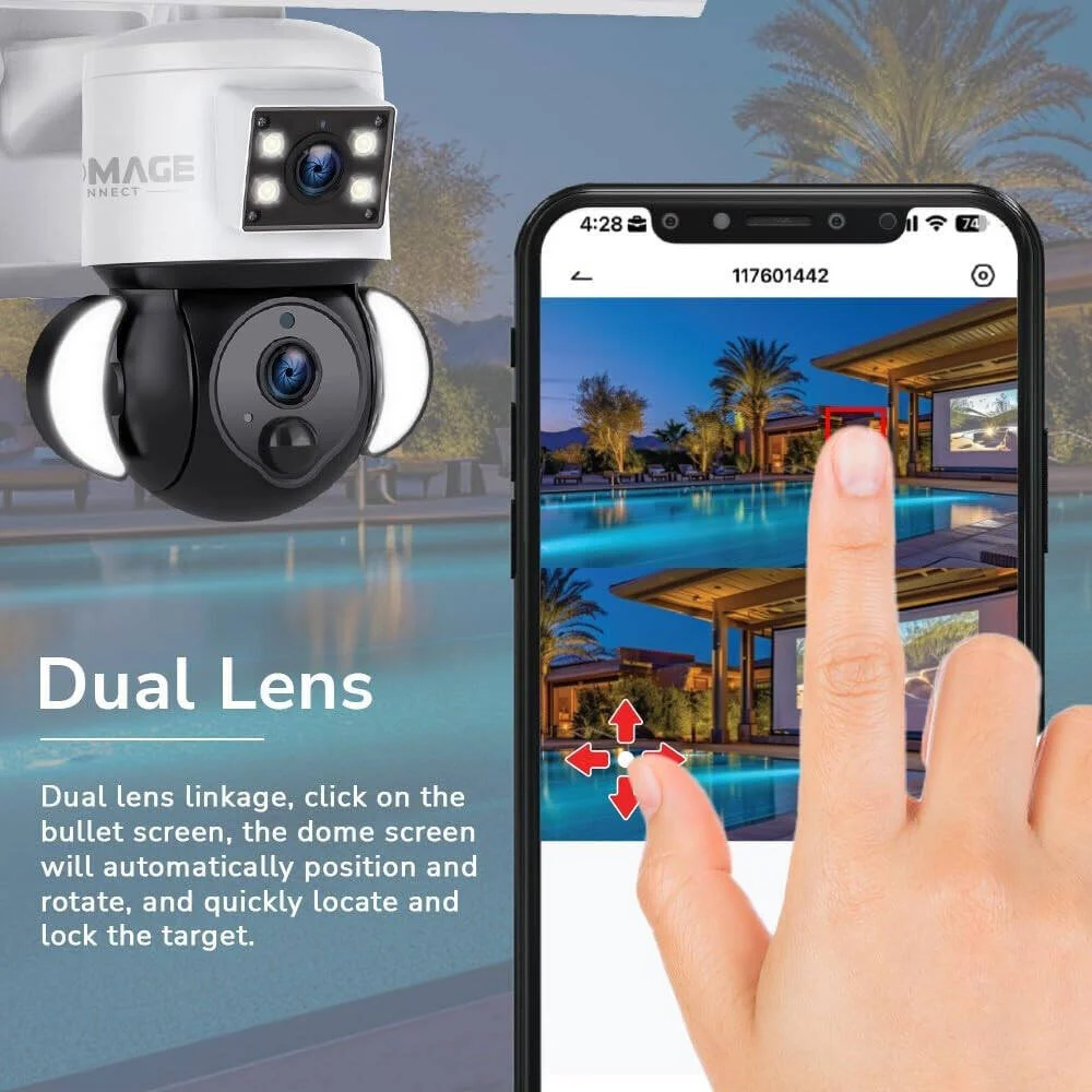 دوربین خورشیدی دو لنز PTZ پرومِیج PC S533 4G، مناسب فضای باز IP65، دید در شب رنگی (15 متر)، صدای دو طرفه، تشخیص حرکت، باتری 12000mAh، کارت TF (128GB)، فضای ذخیره سازی ابری، پشتیبانی از Ubox | PC-S533 4G