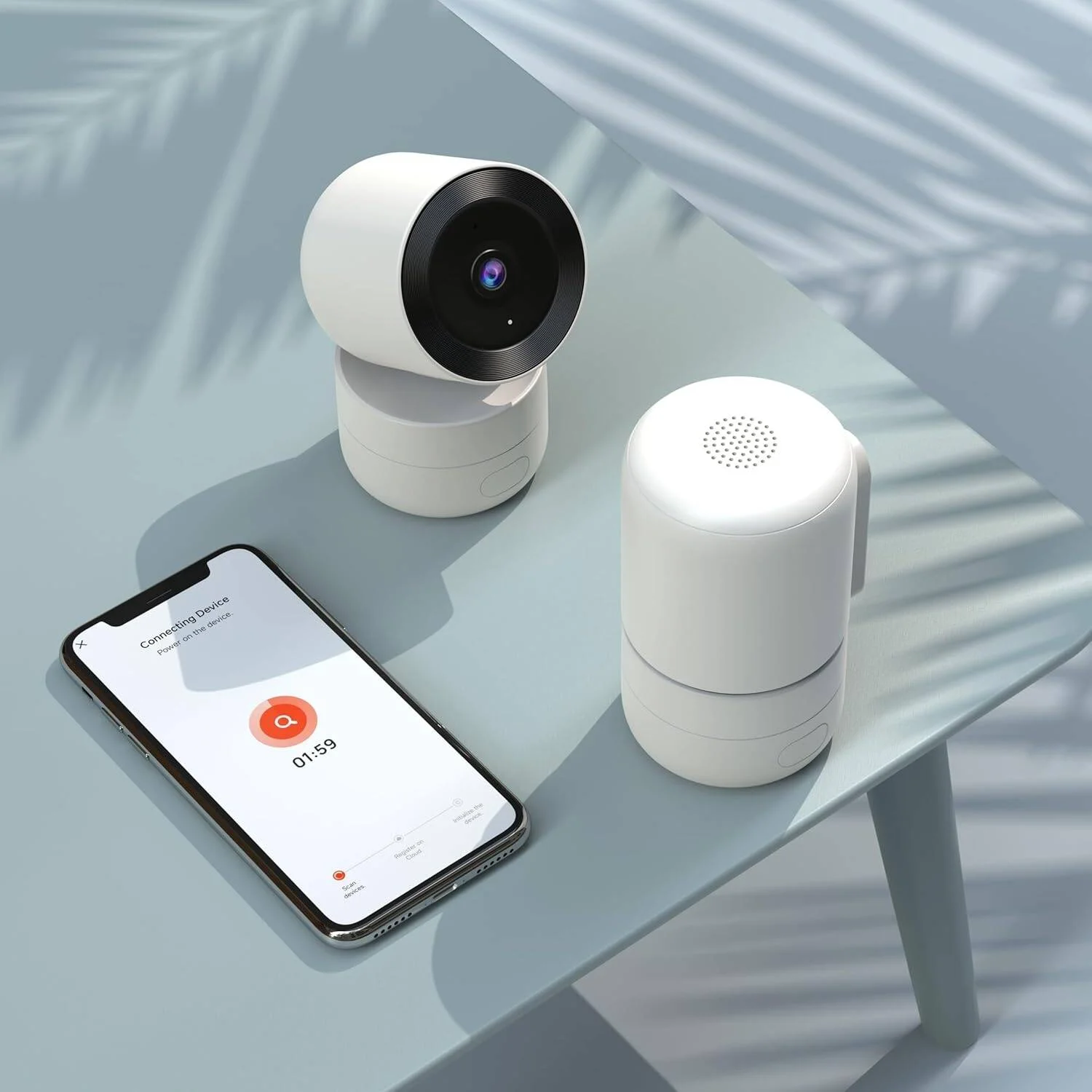 دوربین هوشمند 4 مگاپیکسلی Powerology PTZ، تشخیص هوشمند با هوش مصنوعی، صدای دو طرفه، کنترل زوم با چرخش و شیب، سیستم هشدار هوشمند، دید در شب مادون قرمز 10 متری، وای فای 2.4 گیگاهرتز، فضای ذخیره سازی ابری و محلی - سفید