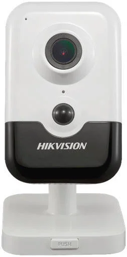 دوربین تحت شبکه کیوب ثابت داخلی هایک ویژن 4 مگاپیکسل WDR، لنز 2.8 میلی متر برد IR 10 متر، فشرده سازی H.265+، صوتی دو طرفه داخلی، نمایش زنده تا 6 کانال، چرخش 360 درجه، سفید | DS-2CD2443G0-IW-2.8mm