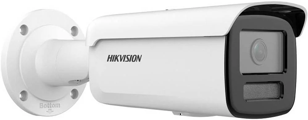 دوربین تحت شبکه بالت ثابت 2 مگاپیکسلی AcuSense هایک ویژن، لنز 2.8 میلی‌متری، فشرده‌سازی H.265+، فناوری WDR 120 دسی‌بل، برد IR تا 60 متر، مقاوم در برابر آب و گرد و غبار IP67، سفید | DS-2CD2T23G2-2I