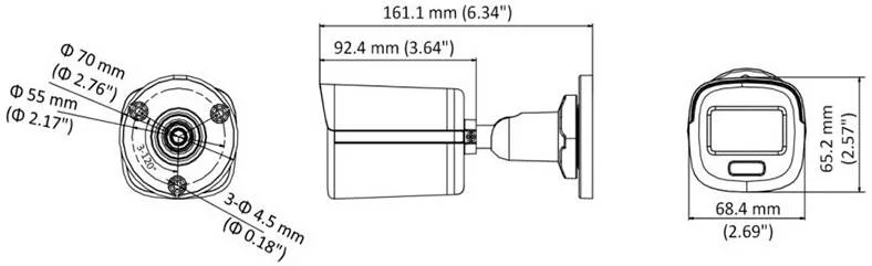دوربین مینی بولت 2 مگاپیکسلی ColorVu هایک ویژن، لنز ثابت 3.6 میلیمتری، فناوری 3D DNR، برد نور سفید تا 20 متر، 1 پورت برای 4 سیگنال قابل تعویض، محافظت IP67، سفید | DS-2CE10DF3T-F دوربین مینی بولت 2 مگاپیکسلی ColorVu هایک ویژن، لنز ثابت 3.6 میلیمتری، فناوری 3D DNR، برد نور سفید تا 20 متر، 1 پورت برای 4 سیگنال قابل تعویض، محافظت IP67، سفید | DS-2CE10DF3T-F