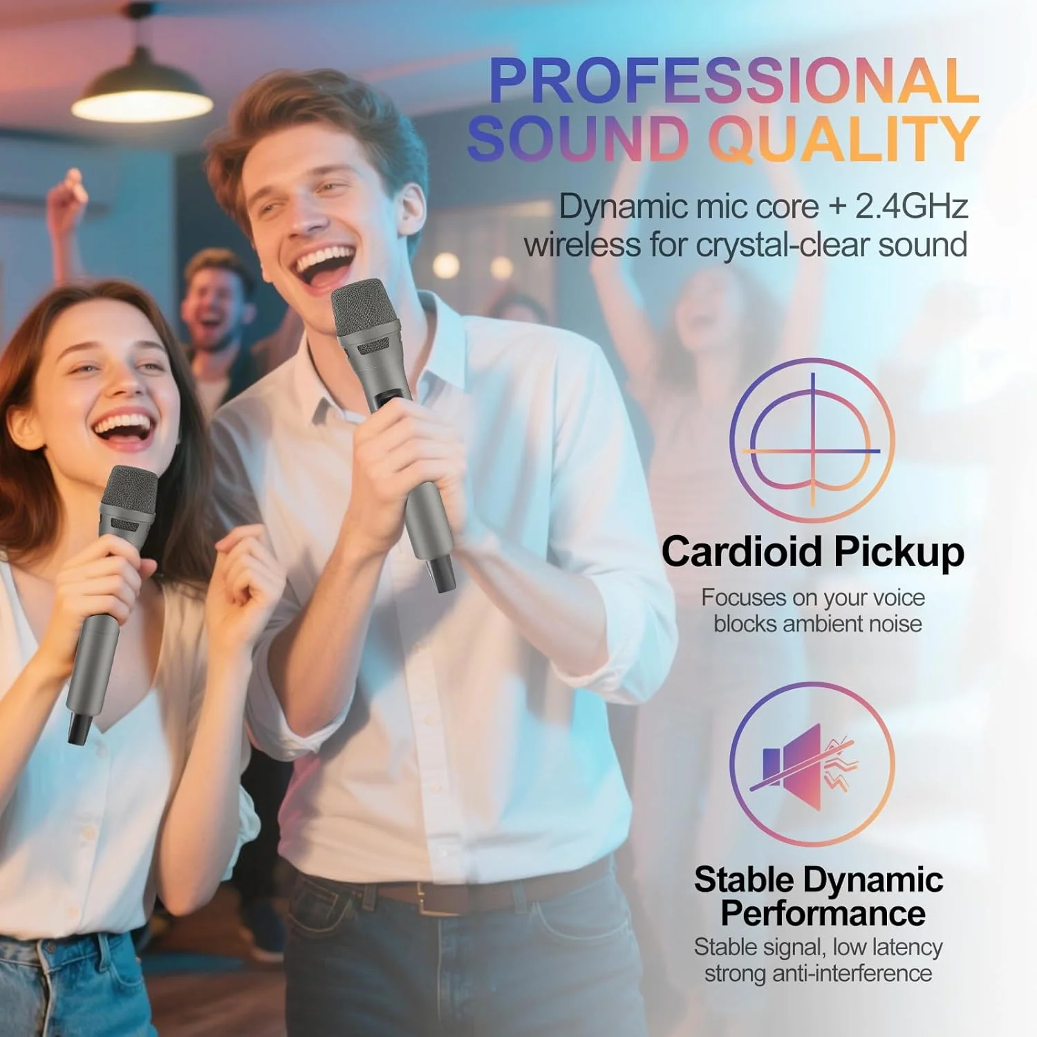 میکروفون بی سیم Aveek برای کارائوکه، میکروفون دینامیک بی سیم قابل شارژ 2.4 گیگاهرتز و گیرنده بی سیم برای دستگاه کارائوکه، کلیسا، سخنرانی، عروسی، آواز مهمانی، خاکستری، 2 عدد میکروفون بی سیم Aveek برای کارائوکه، میکروفون دینامیک بی سیم قابل شارژ 2.4 گیگاهرتز و گیرنده بی سیم برای دستگاه کارائوکه، کلیسا، سخنرانی، عروسی، آواز مهمانی، خاکستری، 2 عدد