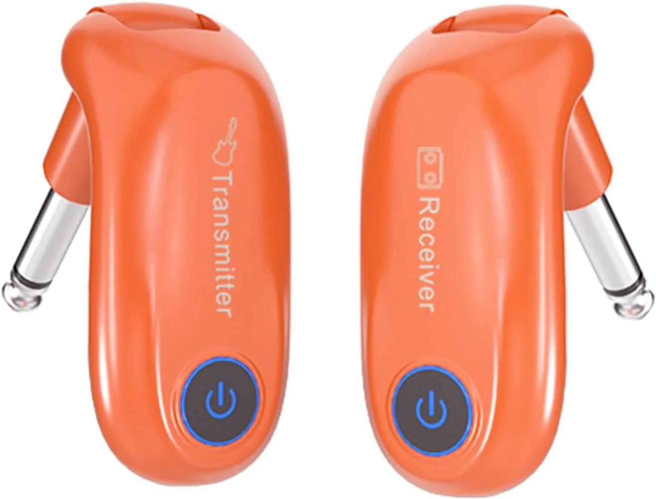 سیستم گیتار بی‌سیم پلاگ‌اند‌پلی Bewinner با قابلیت چرخش 270 درجه فرستنده و گیرنده برای سازهای بادی الکتریکی، انتقال صدای پایدار برای نوازندگان (نارنجی)