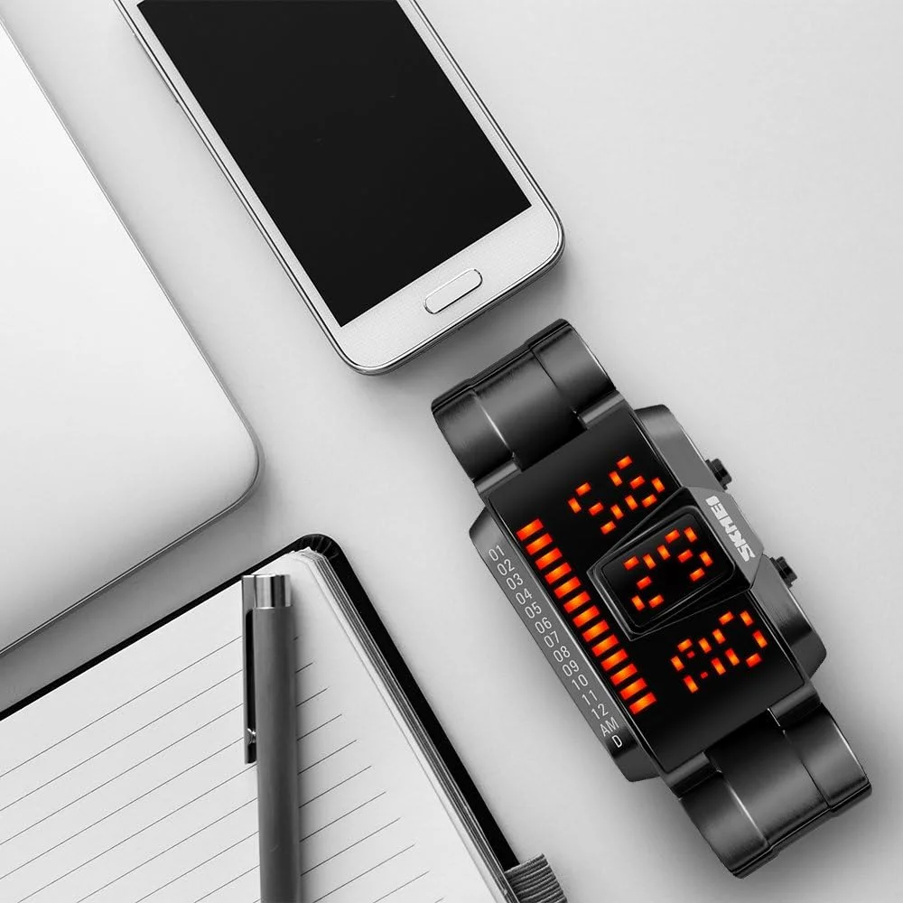 ساعت مچی مردانه SKMEI، موتور کوارتز، کرنوگراف، بند چرمی، ضد آب، صفحه مربعی، آنالوگ، تاریخ دار، ساعت های مد روز تجاری برای مردان، تمام مشکی، 1.9*1.4*0.5 اینچ، کلاسیک