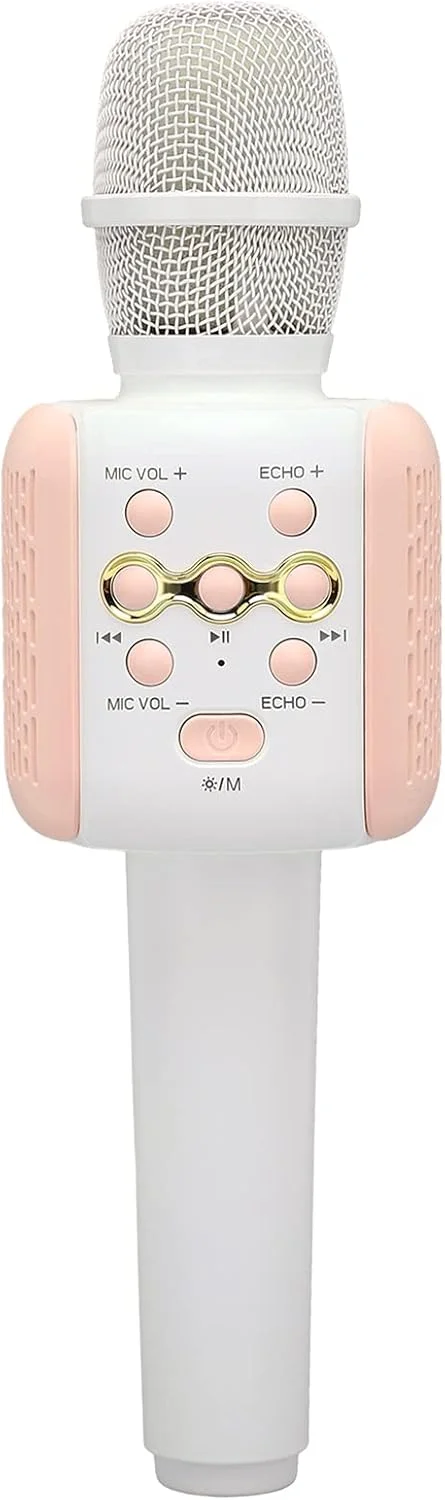 میکروفون بی سیم L858، میکروفون کارائوکه دستی قابل حمل بی سیم برای مهمانی خودرو، کامپیوتر و همه تلفن های هوشمند (سفید صورتی) میکروفون بی سیم L858، میکروفون کارائوکه دستی قابل حمل بی سیم برای مهمانی خودرو، کامپیوتر و همه تلفن های هوشمند (سفید صورتی)