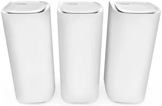 سیستم مش وای‌فای 7 لینکسیس Velop Pro 7، پهنای باند کانال تا 240 مگاهرتز در 5 گیگاهرتز، مش شناختی با دسترسی باند 6 گیگاهرتز، پورت اینترنت 2.5 گیگابیت بر ثانیه، پورت 4x گیگابیت بر ثانیه، بسته 3 عددی، سفید | MBE7003