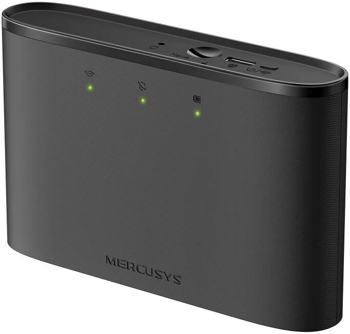 وای فای همراه 4G LTE مرکوسیس MT110، هات اسپات وای فای همراه 4G LTE قابل حمل با سرعت دانلود 150 مگابیت بر ثانیه، قابلیت اتصال 10 دستگاه، باتری 2200 میلی آمپر ساعتی، درگاه سیم کارت و مدیریت برنامه، مشکی | MT110