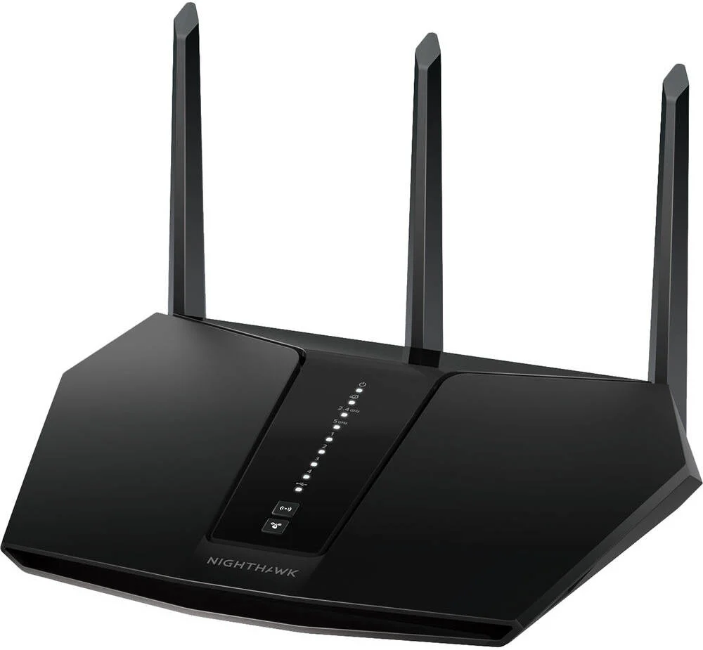 روتر وای فای 6 دو بانده نت گیر مدل AX2400 Nighthawk با 5 جریان، 2.4 گیگاهرتز (تا 574 مگابیت بر ثانیه) و 5 گیگاهرتز (تا 1800 مگابیت بر ثانیه)، توان عملیاتی تا 2374 مگابیت بر ثانیه، 3 آنتن خارجی، مشکی | RAX30 روتر وای فای 6 دو بانده نت گیر مدل AX2400 Nighthawk با 5 جریان، 2.4 گیگاهرتز (تا 574 مگابیت بر ثانیه) و 5 گیگاهرتز (تا 1800 مگابیت بر ثانیه)، توان عملیاتی تا 2374 مگابیت بر ثانیه، 3 آنتن خارجی، مشکی | RAX30