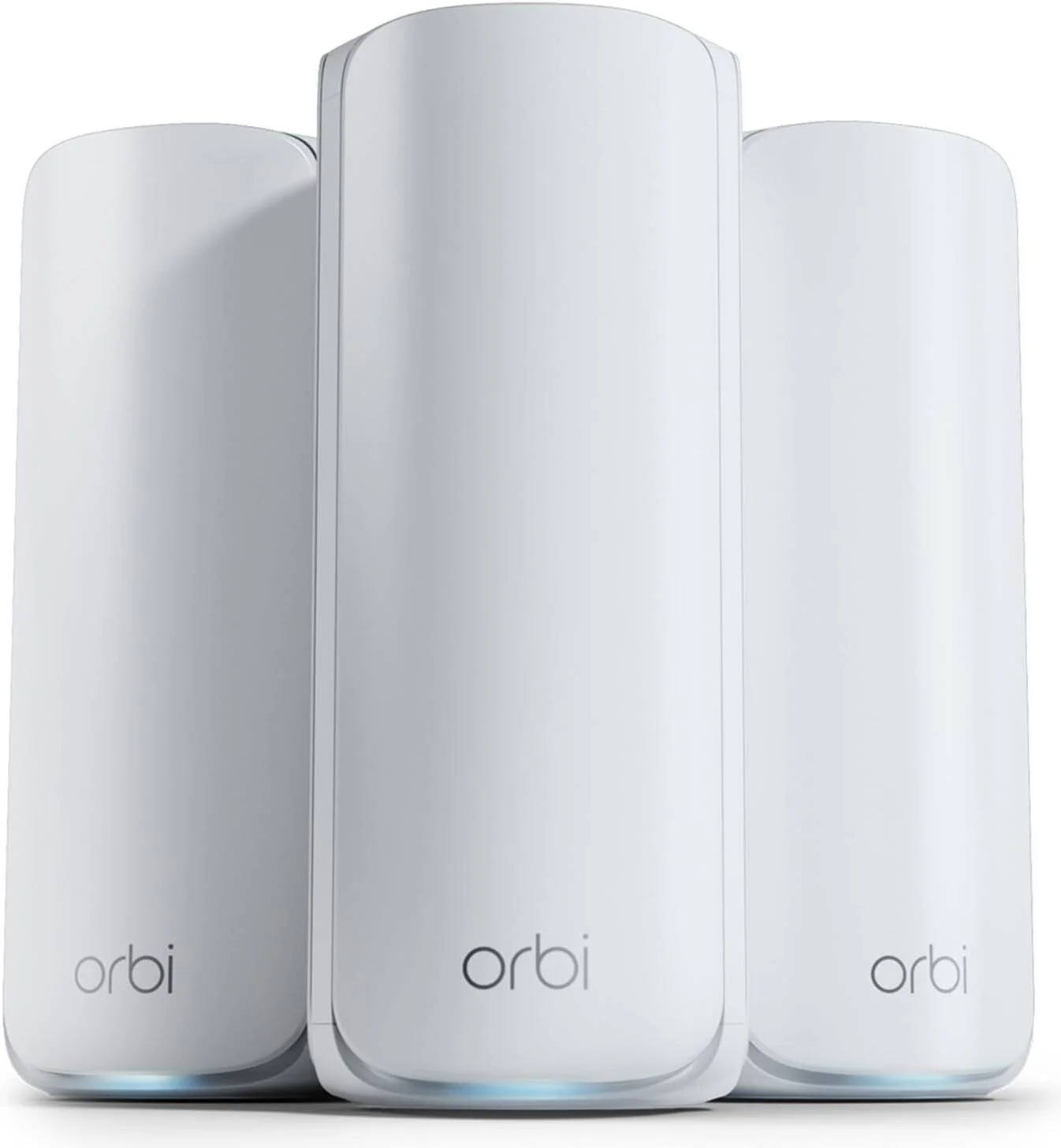 سیستم مش وای فای 7 سه بانده Netgear Orbi 770 Series، پوشش وای فای تا 8000 فوت مربع، سرعت 5,760 + 4,320 + 688 مگابیت بر ثانیه، سه بانده (2.4 گیگاهرتز، 5 گیگاهرتز، 6 گیگاهرتز)، بسته 3 عددی، سفید | RBE773-100EUS