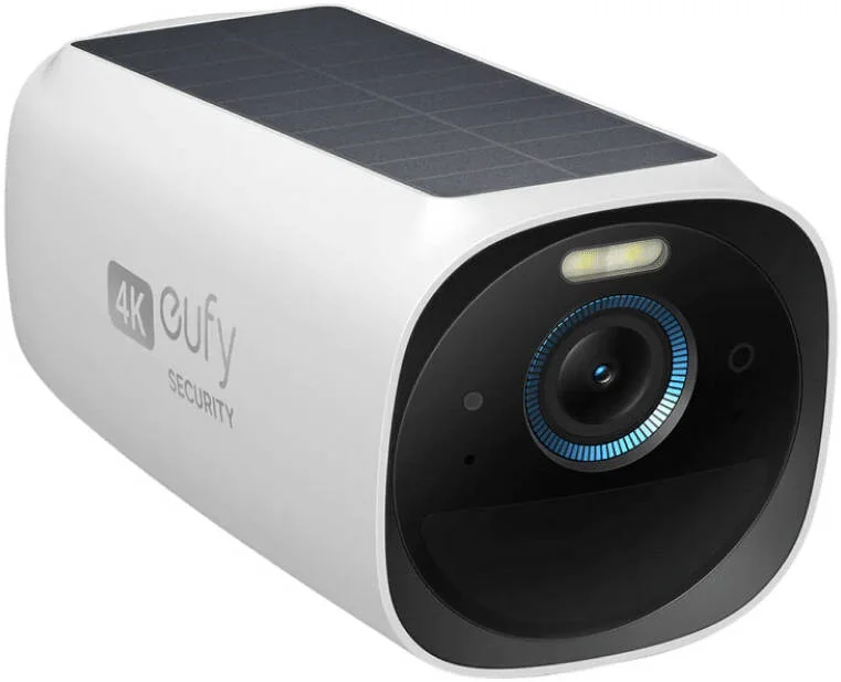 دوربین اضافه Eufy eufyCam S330 (eufyCam 3)، دوربین امنیتی بی سیم بیرونی، دوربین 4K با پنل خورشیدی یکپارچه، هوش مصنوعی تشخیص چهره، فضای ذخیره سازی محلی قابل ارتقا، نورافکن، سفید | T81603W1