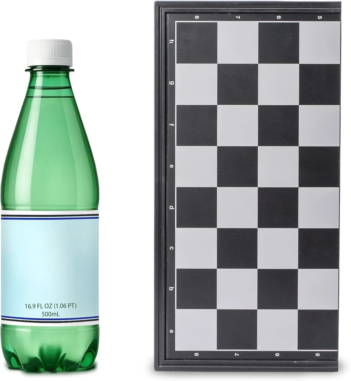 مجموعه بازی شطرنج مغناطیسی قابل حمل Yellow Mountain Imports سایز متوسط (24.8 سانتی متر) - مجموعه شطرنج مسافرتی با صفحه تاشو و مهره های شطرنج با زیره نمدی