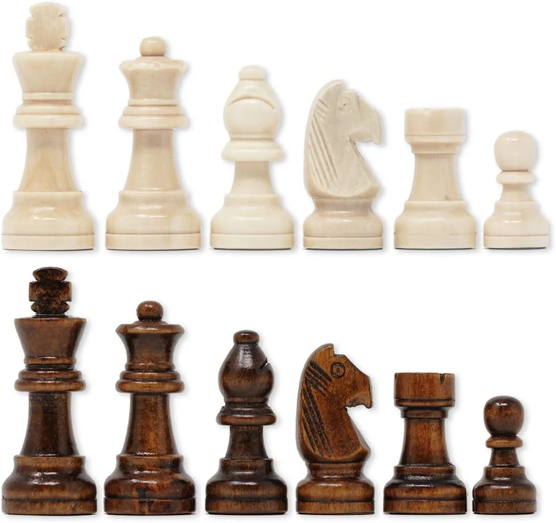 مهره های شطرنج چوبی استانتون داوینچی، ۳۲ مهره شطرنج به همراه کیف نگهداری (شاه ۳ اینچی)