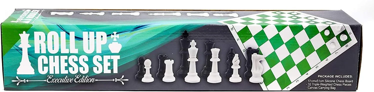 صفحه شطرنج رولی Tradeopia با ابعاد 50 در 50 سانتی متر، مهره های سنگین و کیف حمل با بند شانه ای - حمل آسان