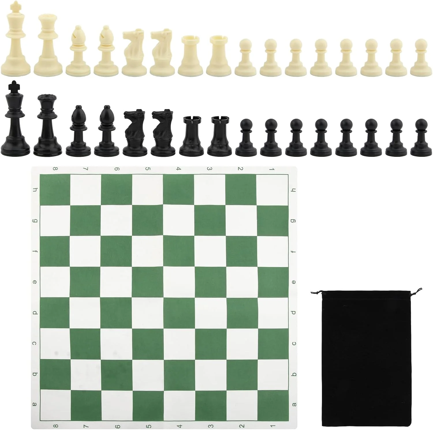 مجموعه شطرنج و چکرز قابل حمل Tookie، صفحه شطرنج مسابقات 42 سانتی متری با کیف شطرنج و نگهداری، صفحه شطرنج رولی چرمی PU برای مسافرت (سایز: 42 سانتی متر)