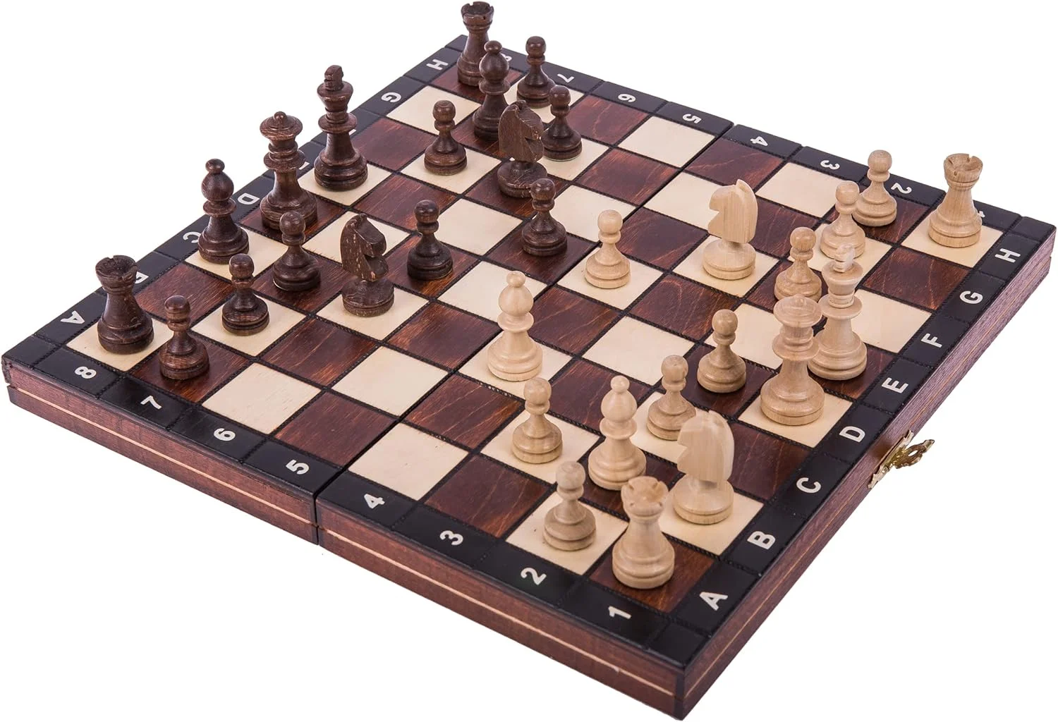 بازی فکری مربع - شطرنج - مغناطیسی - کلاسیک - مهره های شطرنج و صفحه شطرنج ساخته شده از چوب