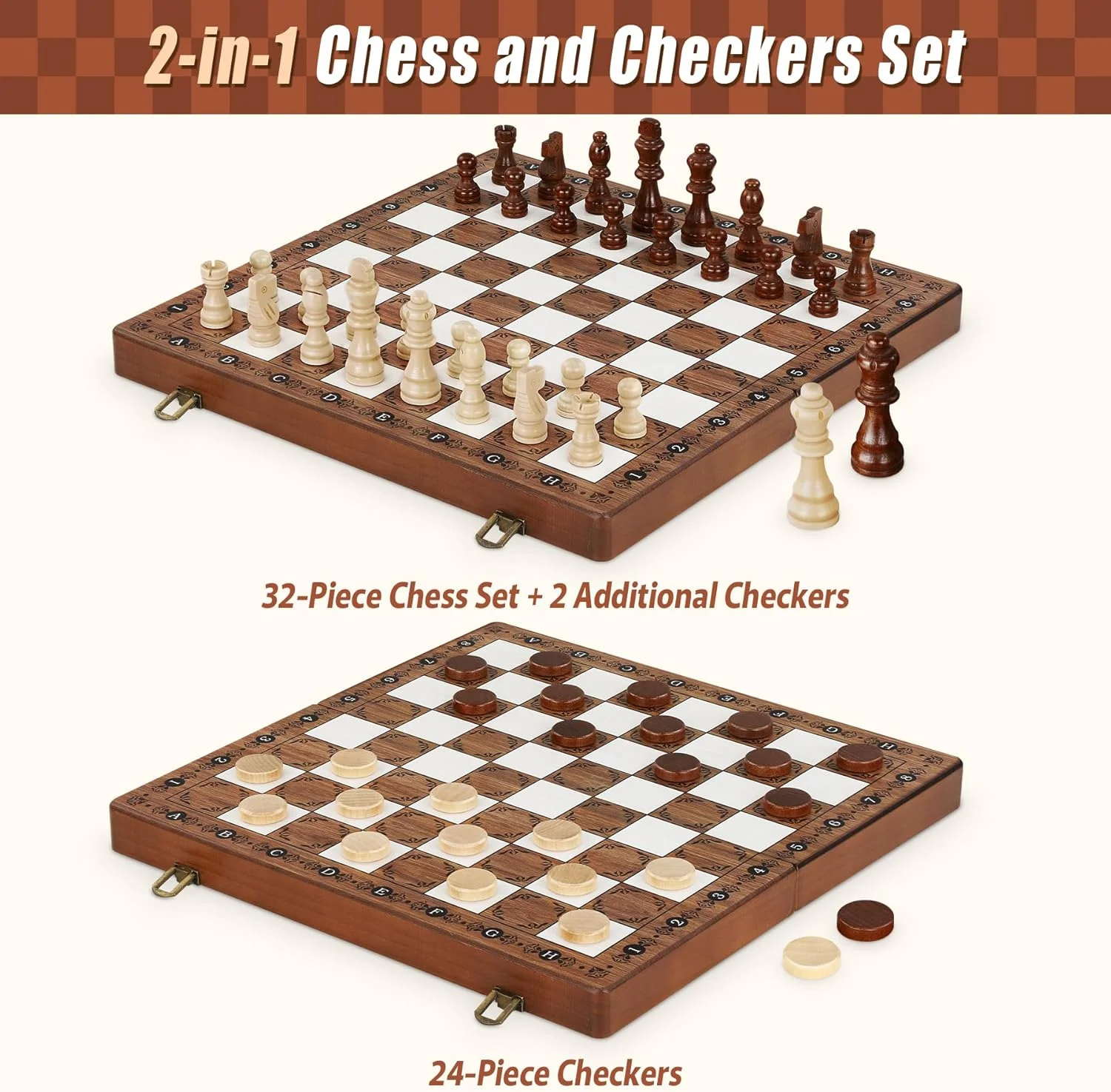 بازی شطرنج مغناطیسی 2 در 1، صفحه شطرنج چوبی دست ساز 39 در 39 سانتی متر، ساخته شده از چوب واقعی، تاشو، مناسب کودکان، بزرگسالان، مسافرت، فعالیت های خانوادگی، هدیه بازی شطرنج مغناطیسی 2 در 1، صفحه شطرنج چوبی دست ساز 39 در 39 سانتی متر، ساخته شده از چوب واقعی، تاشو، مناسب کودکان، بزرگسالان، مسافرت، فعالیت های خانوادگی، هدیه