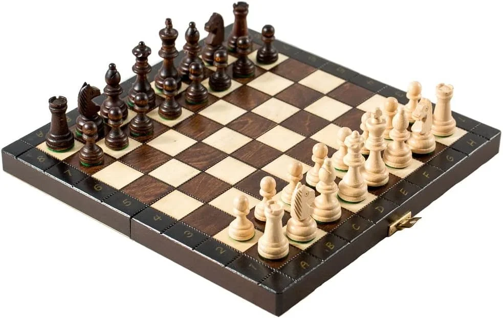 صفحه شطرنج چوبی دست ساز مدل Tournament 65، صفحه تاشو، 30cm x 30cm، 2 نفره، مناسب برای 6 سال به بالا