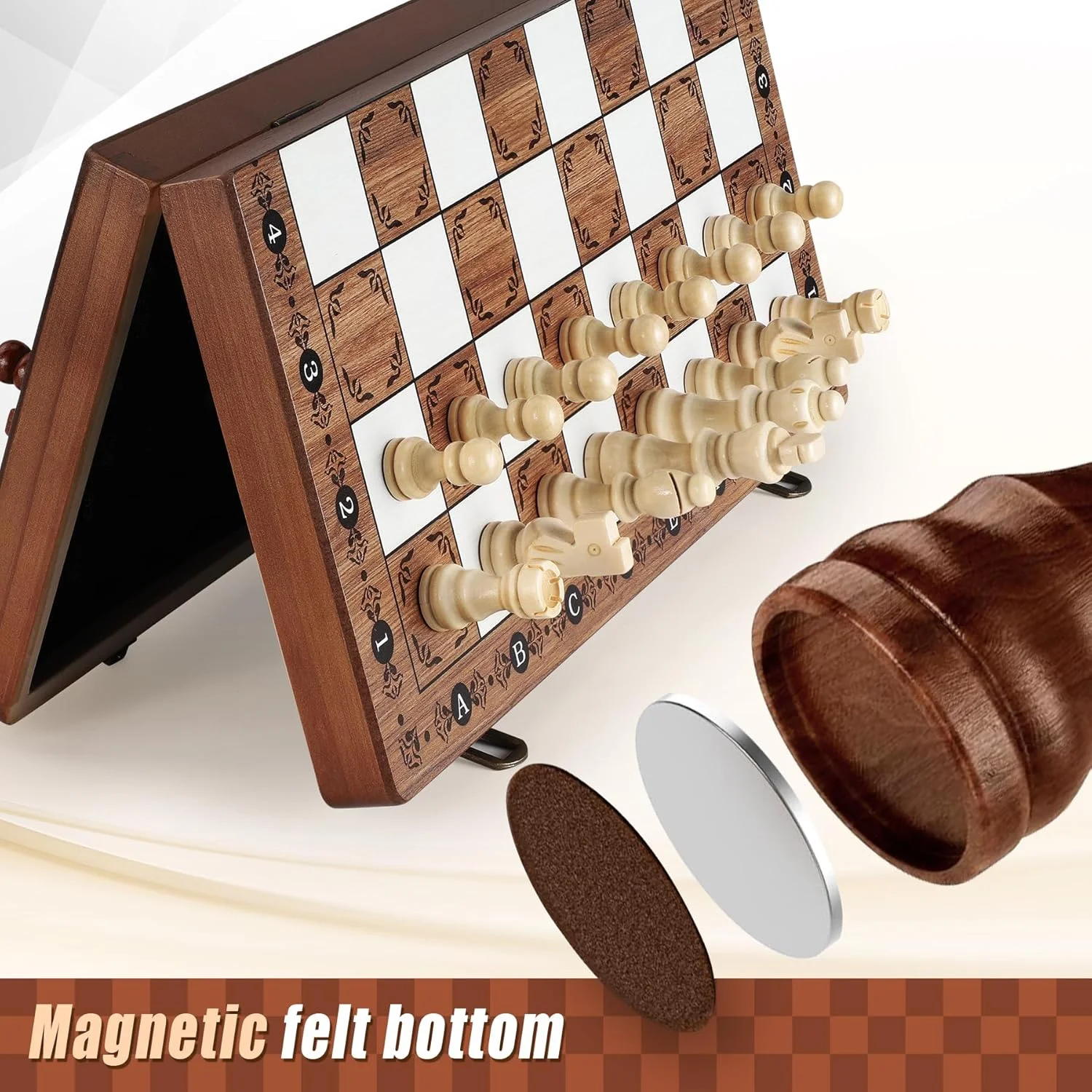 بازی شطرنج مغناطیسی 2 در 1، صفحه شطرنج چوبی دست ساز 39 در 39 سانتی متر، ساخته شده از چوب واقعی، تاشو، مناسب کودکان، بزرگسالان، مسافرت، فعالیت های خانوادگی، هدیه بازی شطرنج مغناطیسی 2 در 1، صفحه شطرنج چوبی دست ساز 39 در 39 سانتی متر، ساخته شده از چوب واقعی، تاشو، مناسب کودکان، بزرگسالان، مسافرت، فعالیت های خانوادگی، هدیه