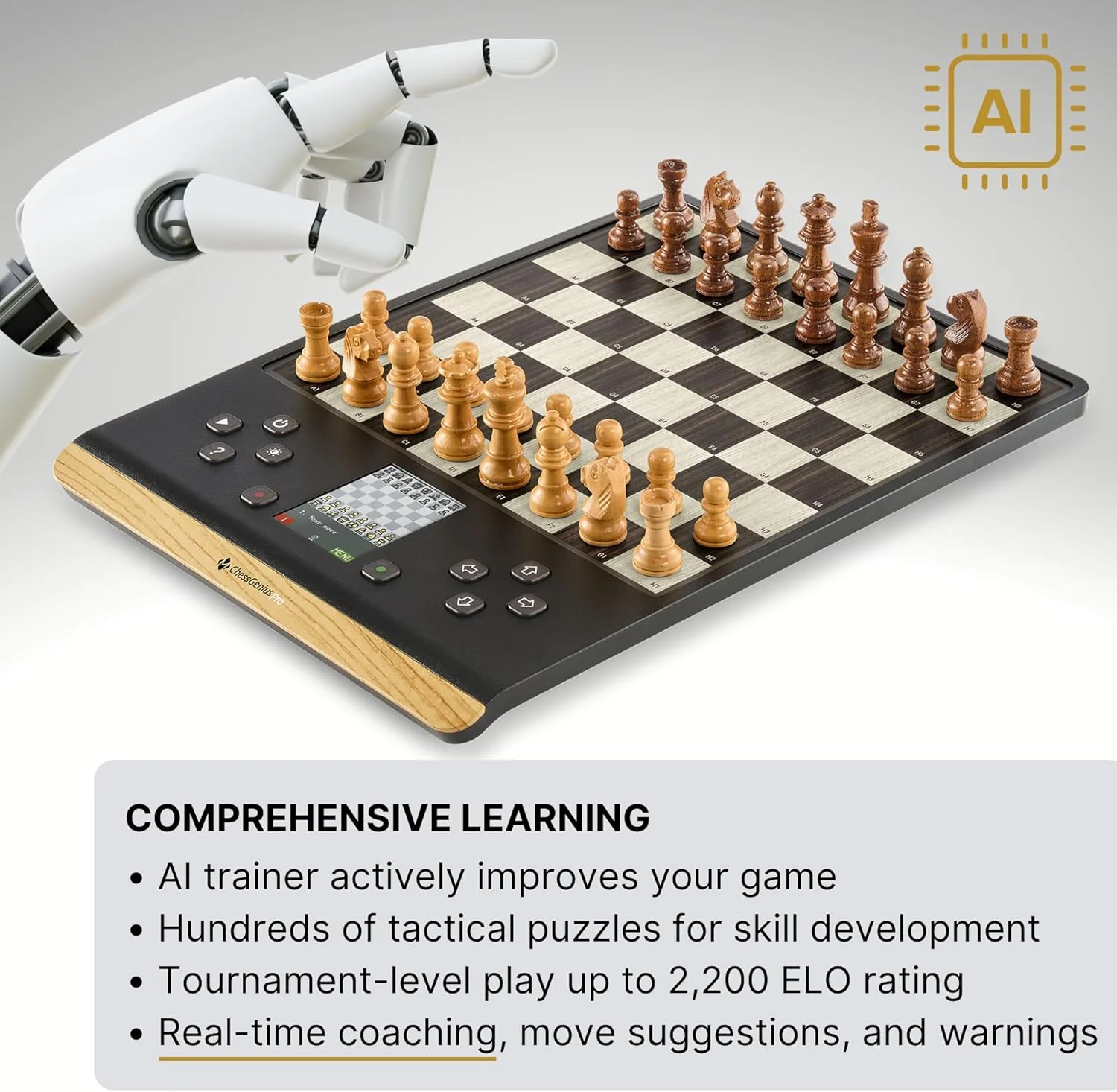 کامپیوتر شطرنج Millennium ChessGenius Pro نسخه چوبی: دوست شطرنجی شیک برای بازیکنان آماتور