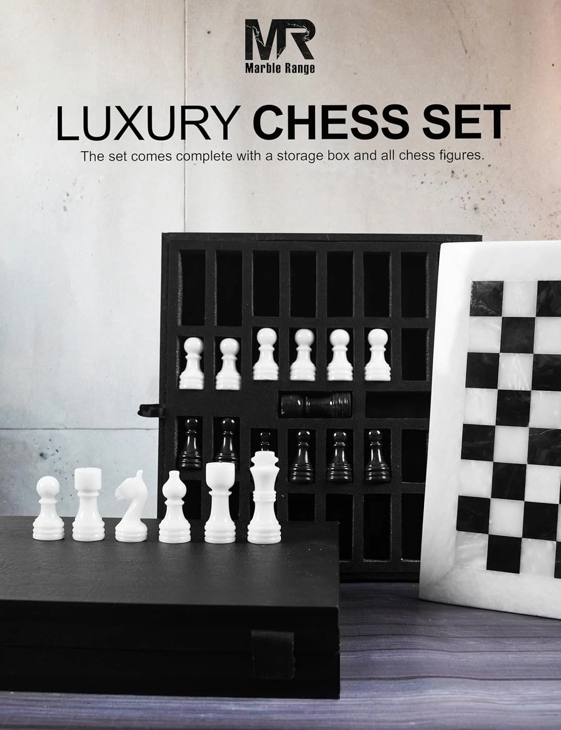 صفحه شطرنج دست ساز سفید و مشکی ۱۲ اینچی مناسب بازی بزرگسالان - ۱ صفحه شطرنج و ۳۴ مهره شطرنج شامل ۲ وزیر اضافی - بازی ۲ نفره - صفحه شطرنج مسافرتی
