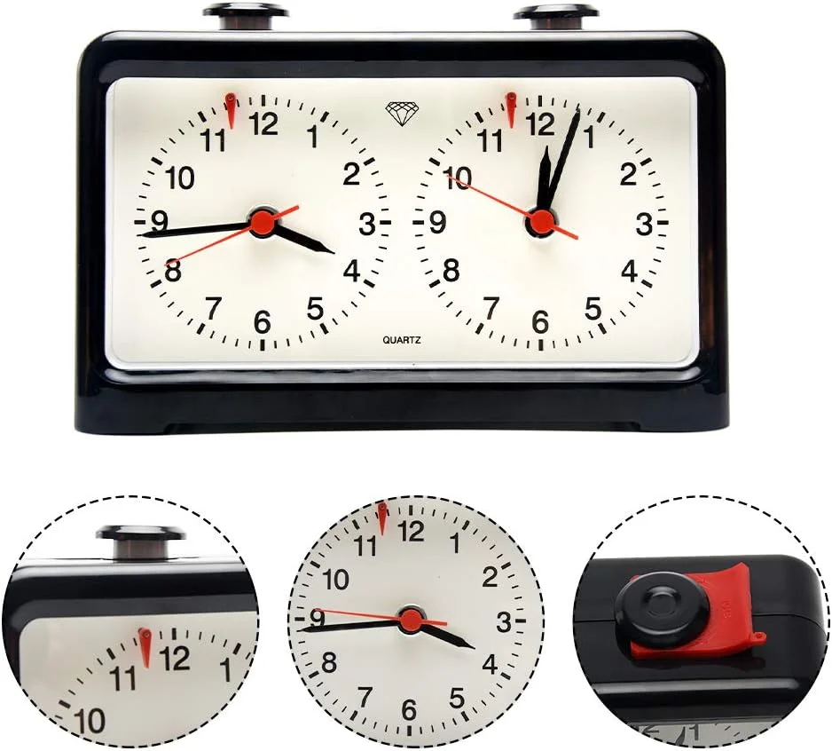 ساعت شطرنج دیجیتال زنگ دار Just E Joy با حرکت کوارتز برای بازی تخته ای شطرنج بین المللی شطرنج چینی مسابقات Weiqi ساعت شطرنج سبک آنالوگ کلاسیک