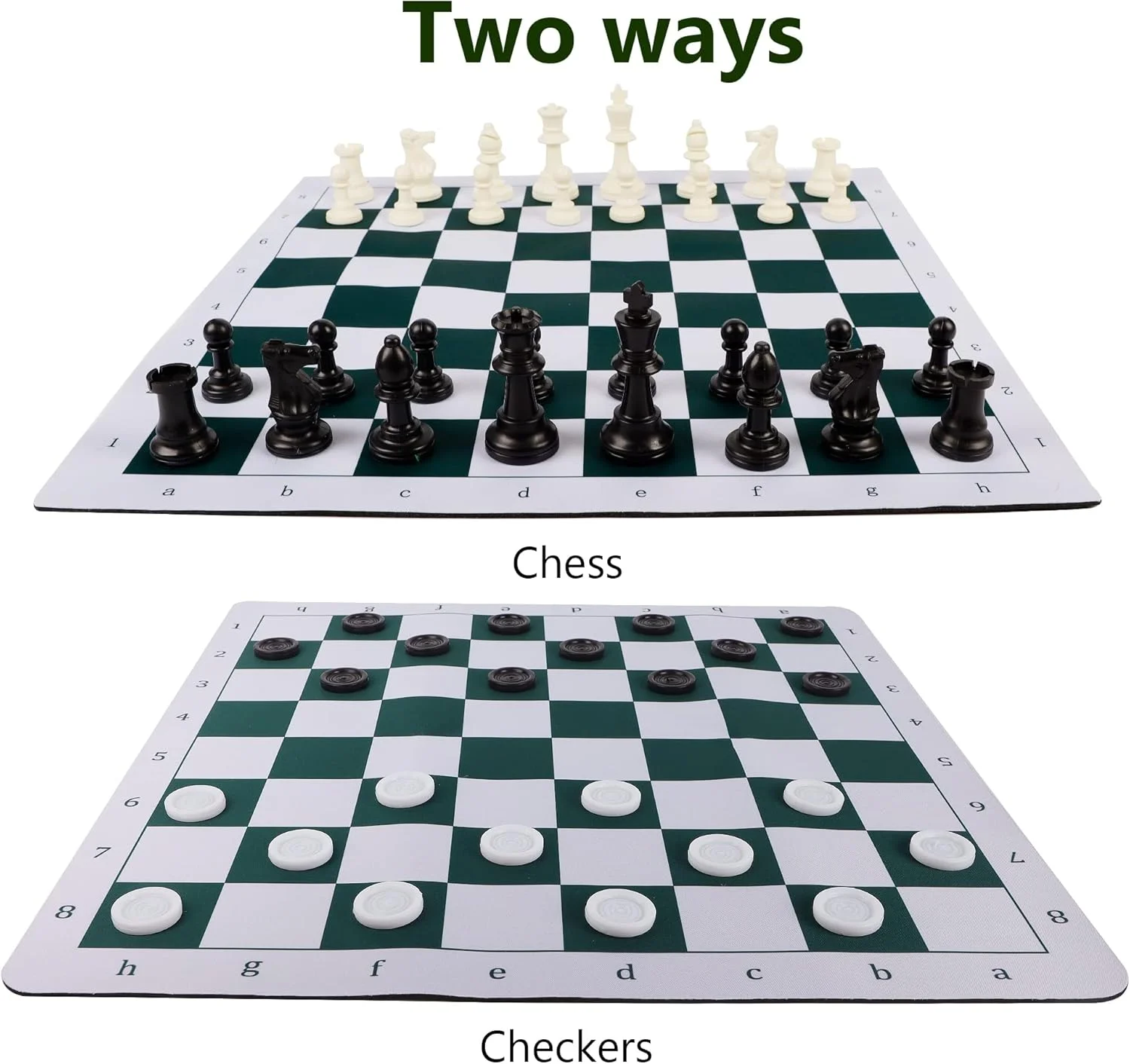 مجموعه شطرنج و چکرز قابل حمل Juegoal، 2 در 1، بازی تخته ای مسافرتی برای کودکان و بزرگسالان، مجموعه بازی شطرنج تاشو، 26 مهره چکرز اضافی، پد ماوس ضخیم مسابقات با کیف نگهداری