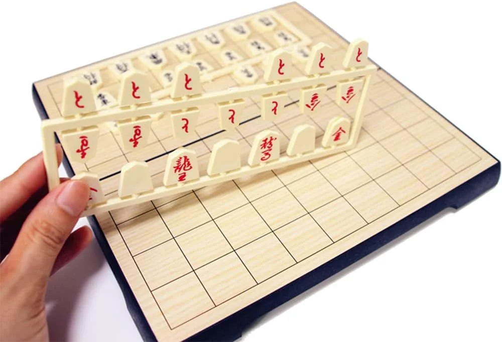ست شطرنج ژاپنی شوگی، بازی تخته ای تاشو مغناطیسی مسافرتی، اسباب بازی آموزشی/هدیه برای کودکان و بزرگسالان (مدل گوشه گرد)