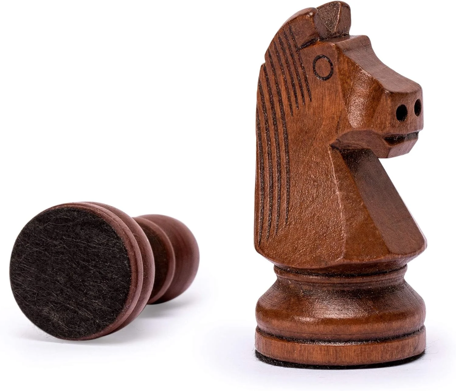 مهره های شطرنج استانتون شماره 5 هوساریا به همراه 2 وزیر اضافی و جعبه چوبی، شاه 3.5 اینچی
