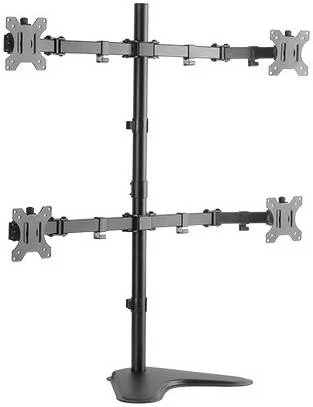 پایه مانیتور چهارگانه بازویی Newstar 91-LDT12T048N، مناسب برای صفحه نمایش 13 تا 32 اینچ، حداکثر وزن 8 کیلوگرم، چرخش 360 درجه و صفحه VESA جداشدنی، ارتفاع قابل تنظیم، مدیریت کابل، مشکی | 91-LDT12T048N
