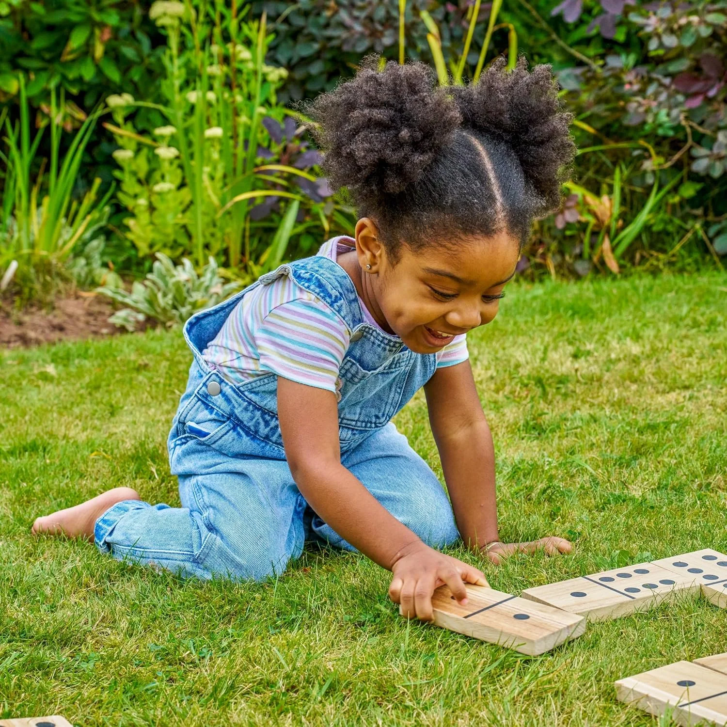 مجموعه دومینو چوبی غول پیکر TP Toys FSC - 28 قطعه - مناسب برای داخل/خارج از خانه - مناسب برای سنین 3 سال به بالا - بازی تخته ای خانوادگی - سایز XXL - برای کودکان و بزرگسالان، چوب