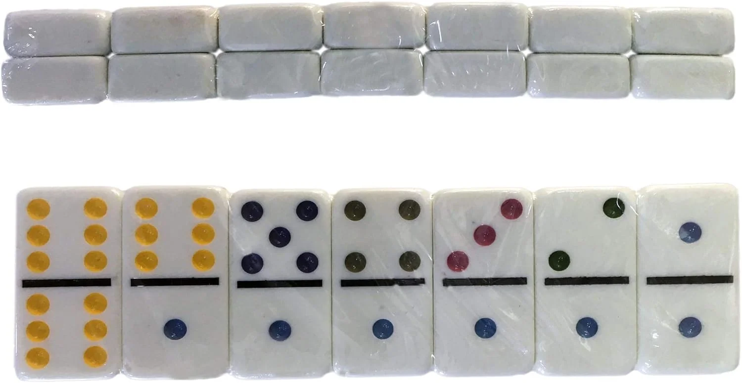 دومینو 28 قطعه ای نقطه رنگی دابل 6 تی.ای اسپرت به همراه دفترچه راهنمای 12 بازی دومینو