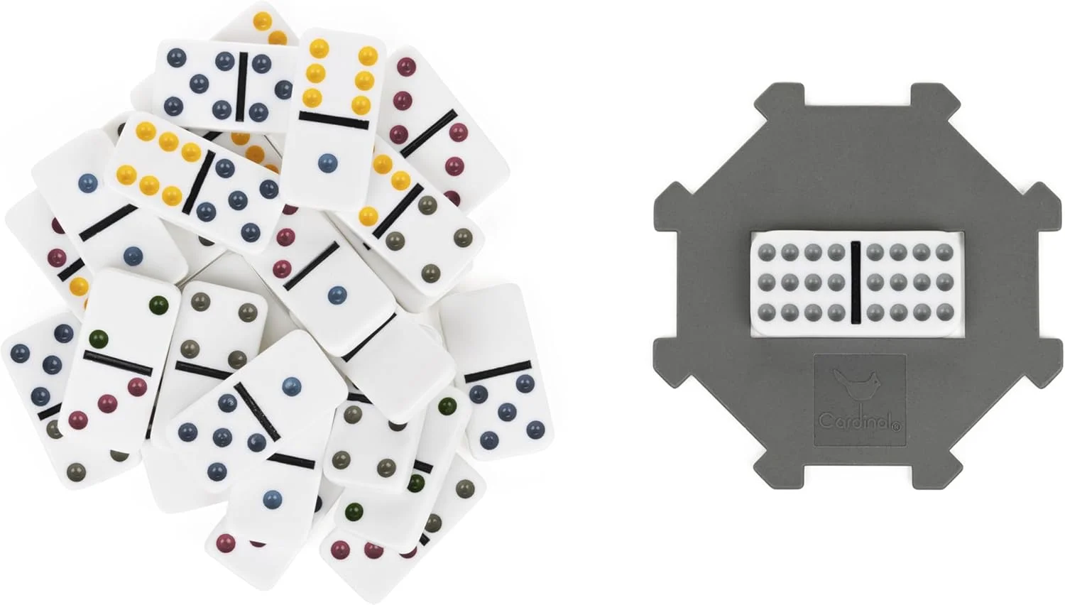 مجموعه دومینو دوازده تایی کاردینال کلاسیک اسپین مستر گیمز در جعبه فلزی، بازی کلاسیک، هدیه کریسمس برای کودکان، مناسب برای سنین 8 سال به بالا