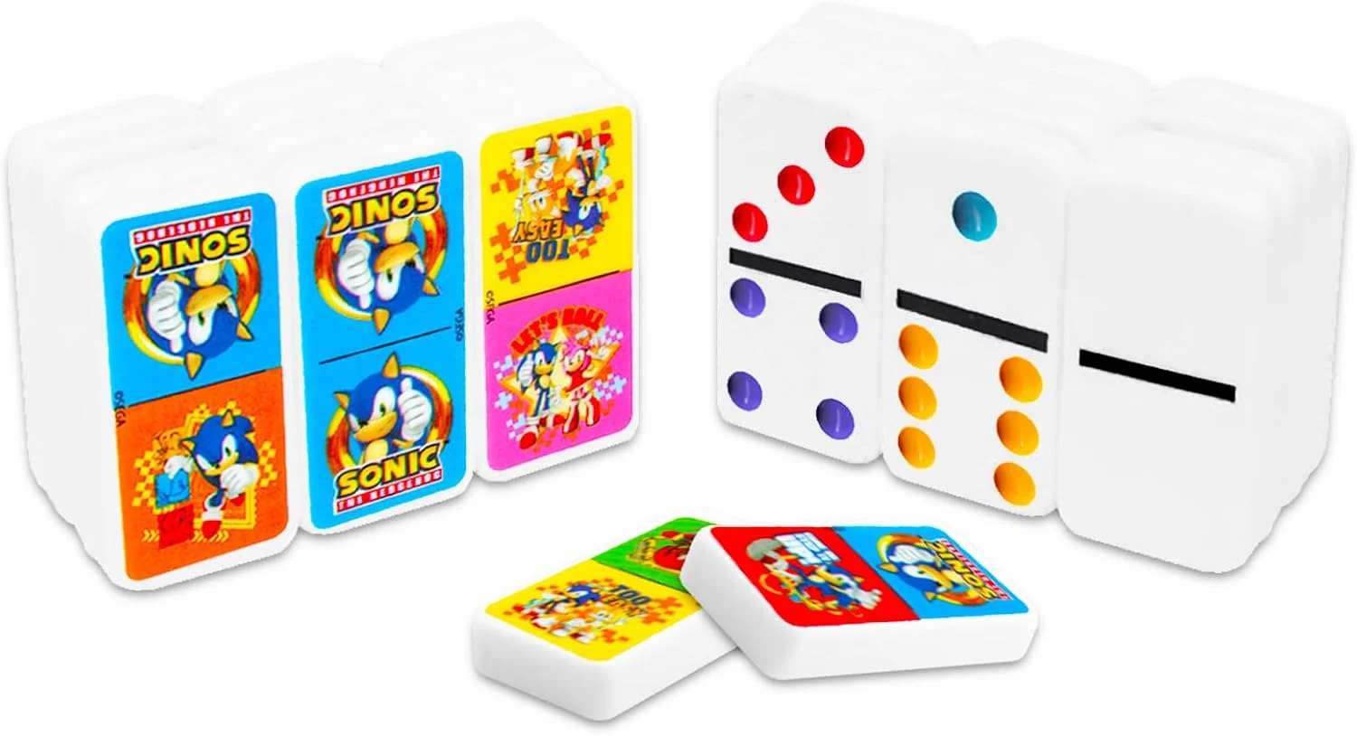 مجموعه دومینو سونیک خارپشت - بسته بازی دومینو سونیک به همراه استیکر و موارد دیگر | بازی های سونیک برای کودکان، پسران، دختران