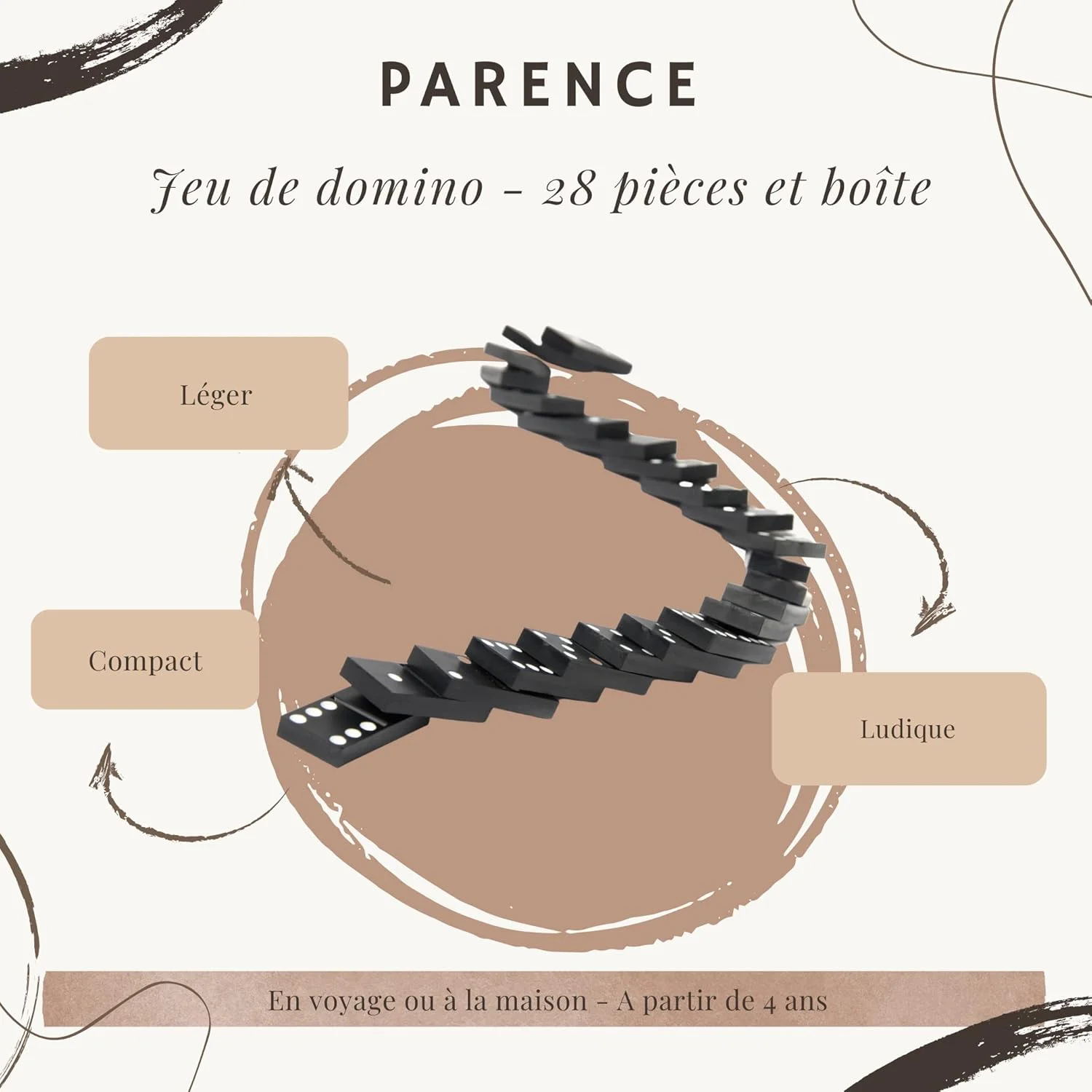 دومینو پسرانه PARENCE مدل domino001، مشکی، سایز متوسط