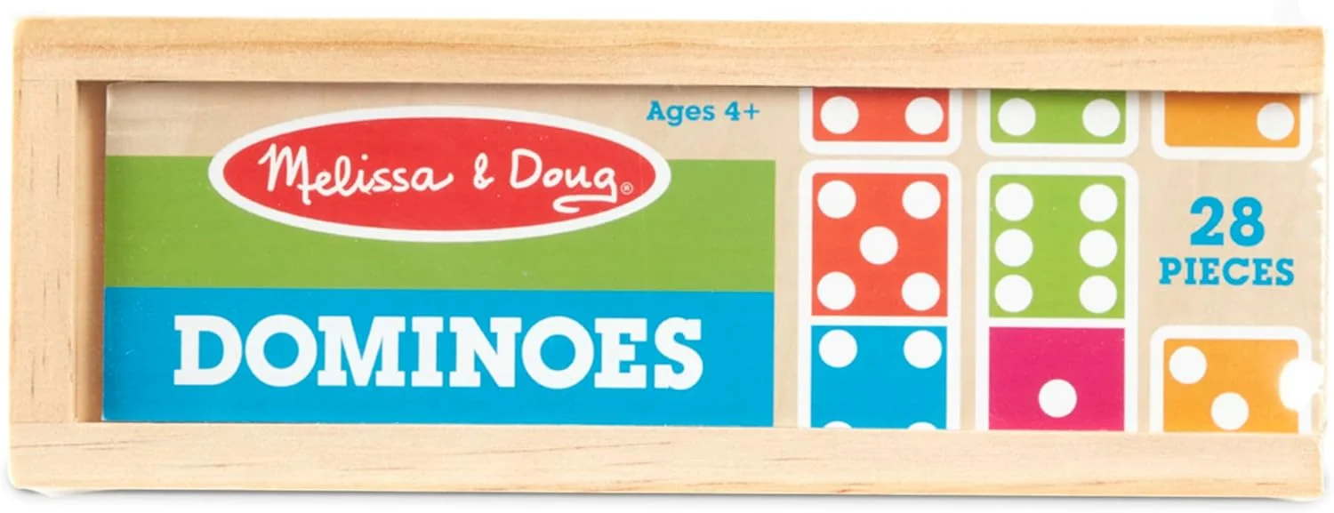 بازی دومینو رومیزی ملیسا و داگ با 28 مهره رنگارنگ در جعبه چوبی