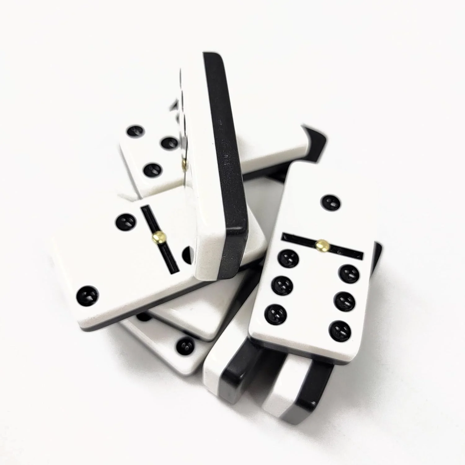 دومینو مارون دوبل شش - کاشی دو رنگ مشکی و سفید سایز جامبو مسابقاتی به همراه محور در جعبه مخملی لوکس