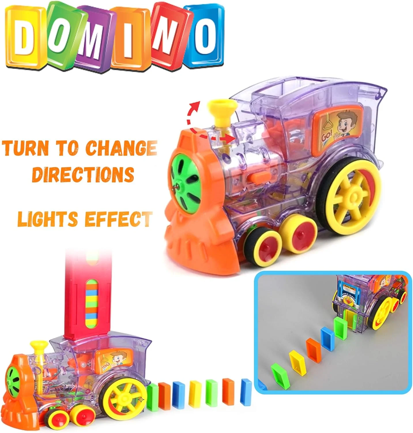 قطار دومینو Kididdo برای کودکان، بلوک های دومینو اسباب بازی ساختنی و چیدنی برای کودکان 3-6 ساله، مجموعه اسباب بازی ها و هدایای خلاقانه پسرانه و دخترانه