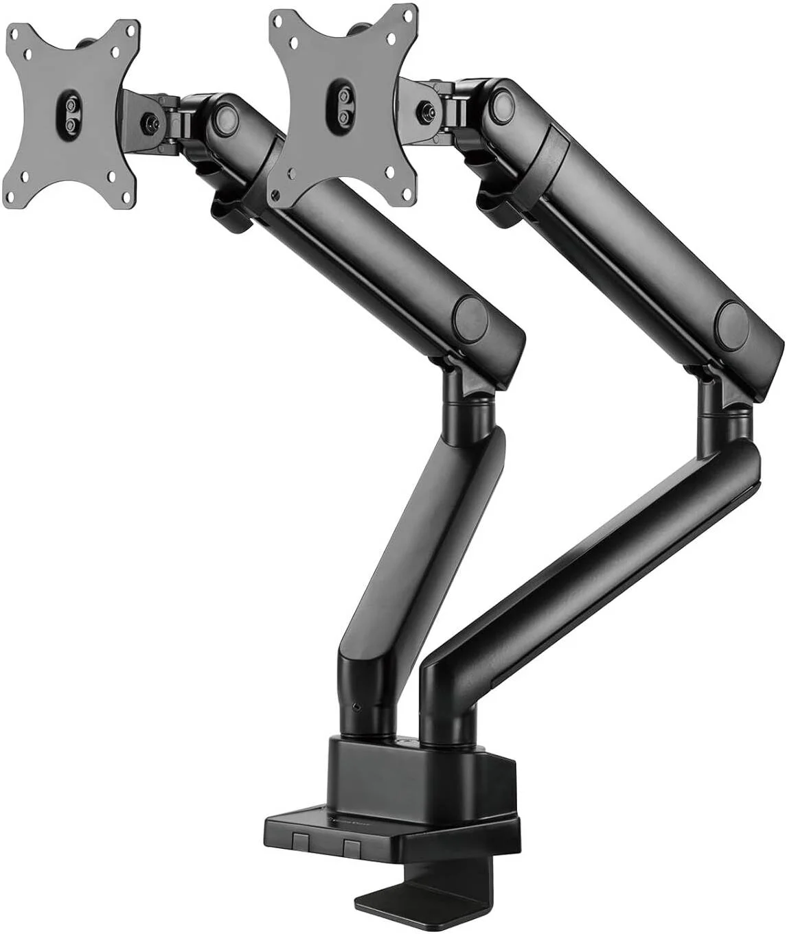 بازوی نگهدارنده دو مانیتوره سیلوراستون مدل ARM25 با طراحی فنر مکانیکی و قابلیت تنظیم چندگانه، مناسب برای مانیتورهای تا سایز 32 اینچ و وزن 9 کیلوگرم، استاندارد رابط نصب VESA، سوراخ نصب 100 میلی‌متری، مشکی SST-ARM25