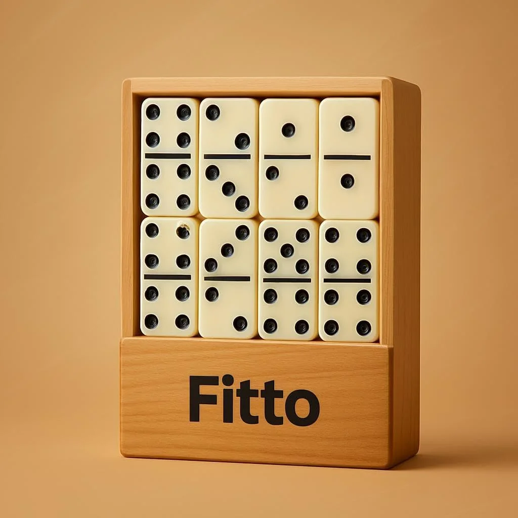 مجموعه بازی دومینو کلاسیک Fitto به همراه جعبه نگهداری چوبی - بازی تخته ای خانوادگی برای شب های بازی، مهمانی ها و سرگرمی (مجموعه دومینو، دومینو چوبی، بازی خانوادگی)