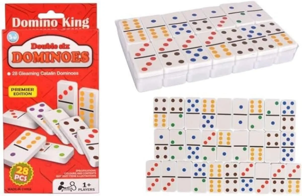 بازی دومینو کینگ کلاسیک برای تمام سنین/اسباب بازی آموزشی برای کودکان، پسران و دختران، 2-4 بازیکن، ایده آل برای تفریح خانوادگی و شب های بازی، بهبود مهارت های شمارش، ریاضی، استراتژی و صبر